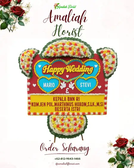 Papan Bunga Pernikahan Mendelem